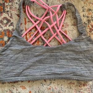 Lululemon pink and grey sports bra